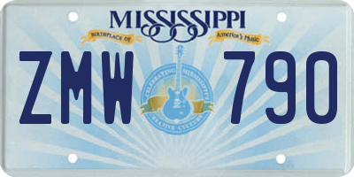 MS license plate ZMW790