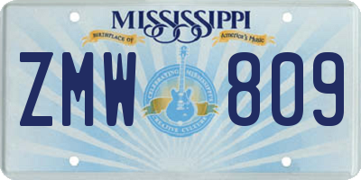 MS license plate ZMW809