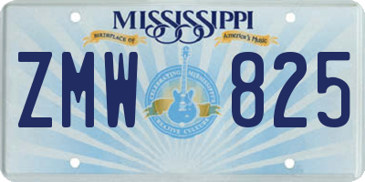 MS license plate ZMW825