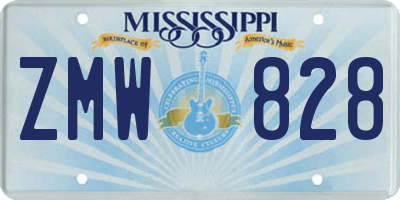 MS license plate ZMW828