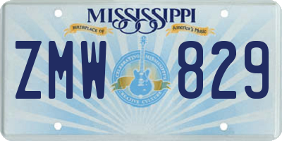 MS license plate ZMW829