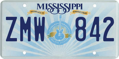 MS license plate ZMW842
