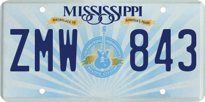 MS license plate ZMW843