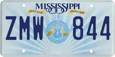 MS license plate ZMW844