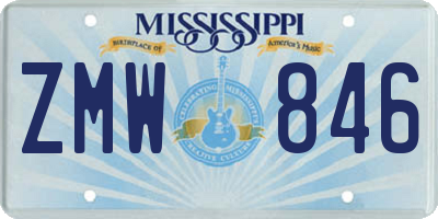 MS license plate ZMW846