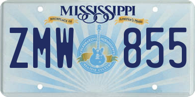 MS license plate ZMW855