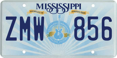 MS license plate ZMW856