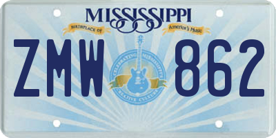 MS license plate ZMW862