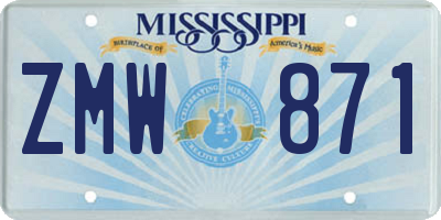 MS license plate ZMW871