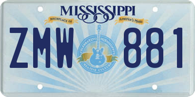 MS license plate ZMW881