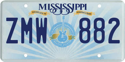 MS license plate ZMW882