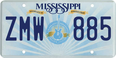 MS license plate ZMW885