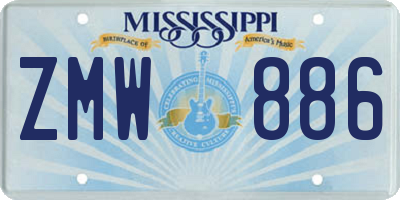 MS license plate ZMW886
