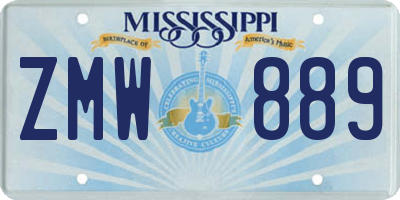 MS license plate ZMW889