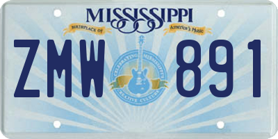 MS license plate ZMW891