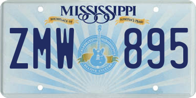 MS license plate ZMW895