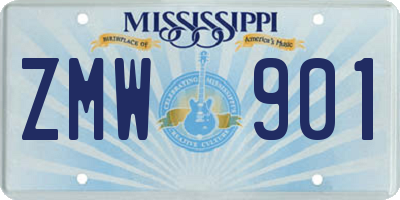 MS license plate ZMW901