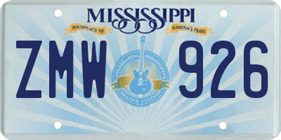 MS license plate ZMW926