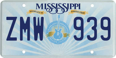 MS license plate ZMW939