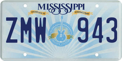 MS license plate ZMW943