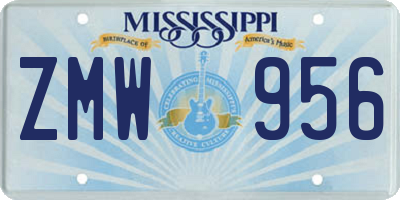 MS license plate ZMW956
