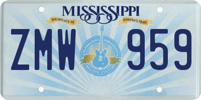 MS license plate ZMW959