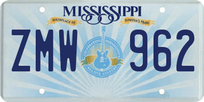 MS license plate ZMW962
