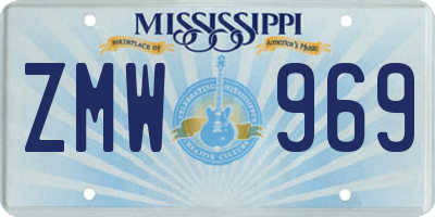 MS license plate ZMW969