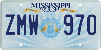 MS license plate ZMW970