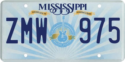 MS license plate ZMW975