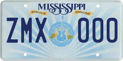 MS license plate ZMX000