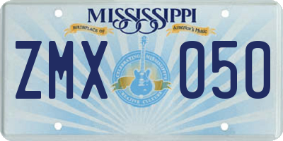 MS license plate ZMX050
