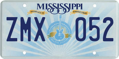 MS license plate ZMX052