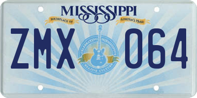 MS license plate ZMX064