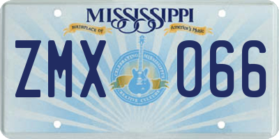 MS license plate ZMX066