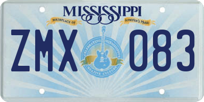 MS license plate ZMX083