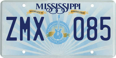 MS license plate ZMX085