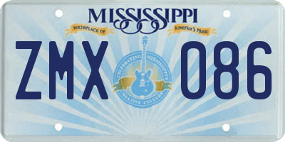 MS license plate ZMX086