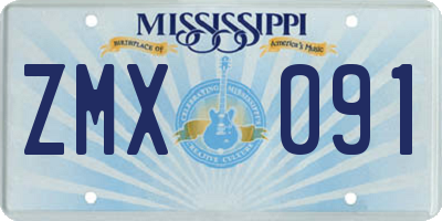 MS license plate ZMX091