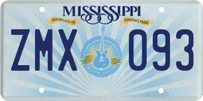 MS license plate ZMX093
