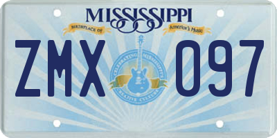 MS license plate ZMX097