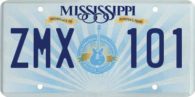 MS license plate ZMX101