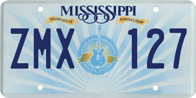 MS license plate ZMX127