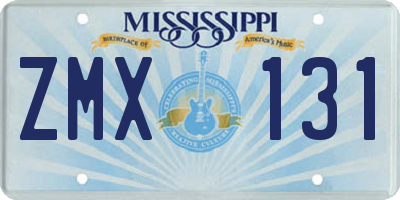 MS license plate ZMX131