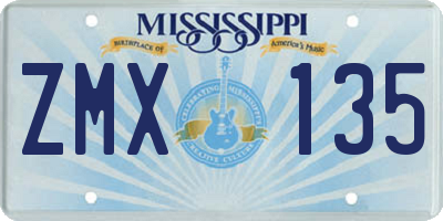 MS license plate ZMX135