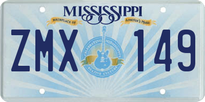 MS license plate ZMX149
