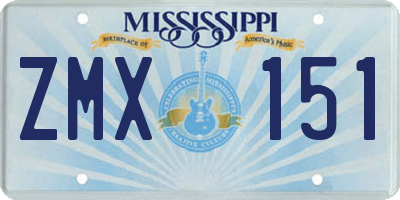 MS license plate ZMX151