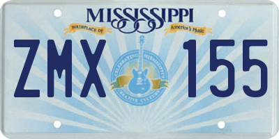 MS license plate ZMX155