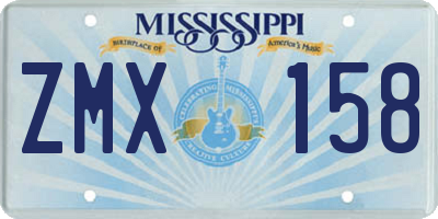 MS license plate ZMX158