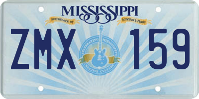 MS license plate ZMX159
